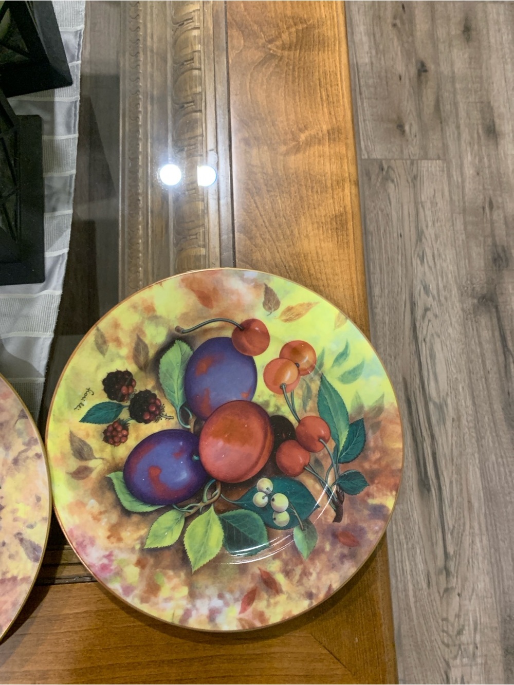 Decorative Fruit Motif Ceramic Plate - Multicolor